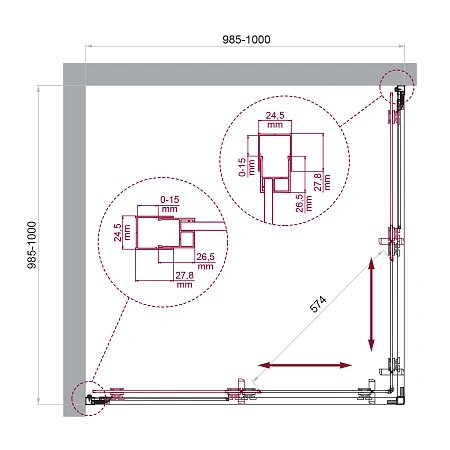 Душевой уголок BelBagno LUCE-A-2-100-C-Cr Душевой уголок BelBagno LUCE-A-2-100-C-Cr
