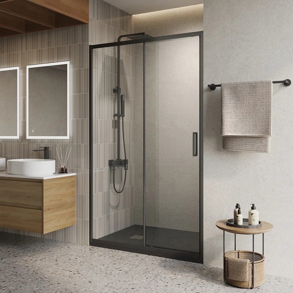 Душевая дверь BelBagno LUCE-BF-1-120-C-NERO — Изображение 1