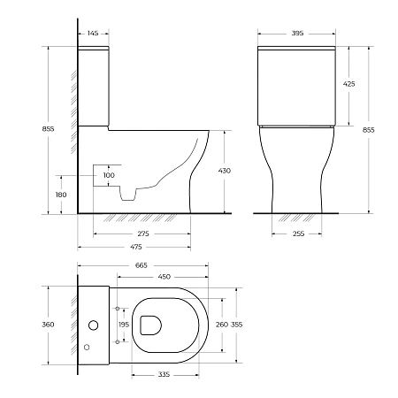 Чаша напольного унитаза BelBagno SFERA-R BB2141CP-TOR без сиденья Чаша напольного унитаза BelBagno SFERA-R BB2141CP-TOR без сиденья