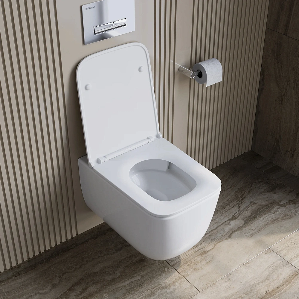 Унитаз подвесной BelBagno LUCE BB076CH-TOR/SC безободковый c сиденьем — Изображение 9