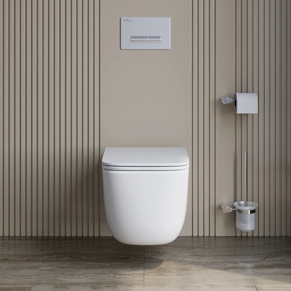 Унитаз подвесной BelBagno LUCE BB076CH-TOR/SC безободковый c сиденьем — Изображение 10