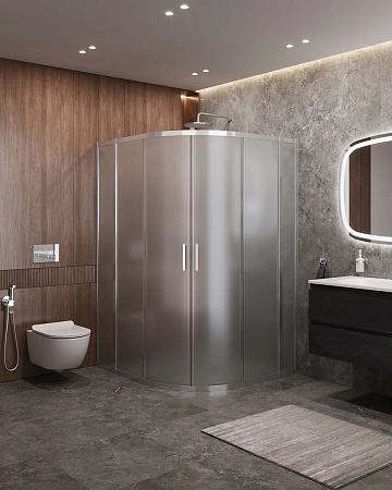 Душевой уголок CEZARES MOLVENO-RH-22-130/120-P-Cr 130x120см стекло рифленое, профиль хром Душевой уголок CEZARES MOLVENO-RH-22-130/120-P-Cr 130x120см стекло рифленое, профиль хром