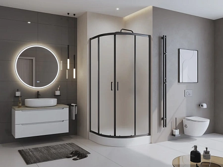 Душевой уголок BelBagno UNO-195-R-2-90-P-NERO 900x900 мм Душевой уголок BelBagno UNO-195-R-2-90-P-NERO 900x900 мм