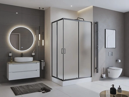 Душевой уголок BelBagno UNO-195-AH-2-120/90-P-NERO 1200x900 мм Душевой уголок BelBagno UNO-195-AH-2-120/90-P-NERO 1200x900 мм