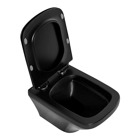 Унитаз подвесной BelBagno SELA черный BB3201CHR-MB/BB3201SC-MB безободковый с сиденьем Унитаз подвесной BelBagno SELA черный BB3201CHR-MB/BB3201SC-MB безободковый с сиденьем