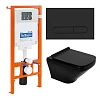 Комплект унитаза BelBagno SELA BB3201CHR-MB с сиденьем BB3201SC-MB инсталляцией BB002-80 и клавишей смыва BB007-PR-NERO.M Комплект унитаза BelBagno SELA BB3201CHR-MB с сиденьем BB3201SC-MB инсталляцией BB002-80 и клавишей смыва BB007-PR-NERO.M