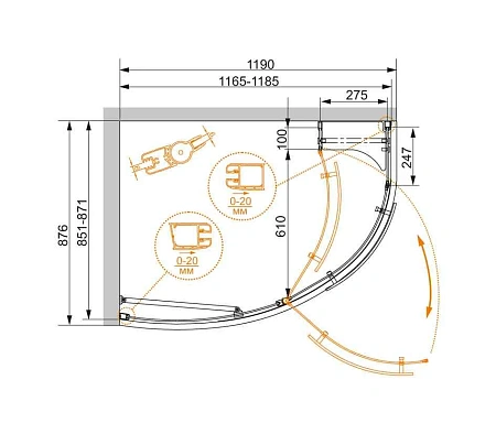 Душевой уголок CEZARES ELENA-W-RH-1-120/90-C-Cr-L 120x90см стекло прозрачное, профиль хром Душевой уголок CEZARES ELENA-W-RH-1-120/90-C-Cr-L 120x90см стекло прозрачное, профиль хром