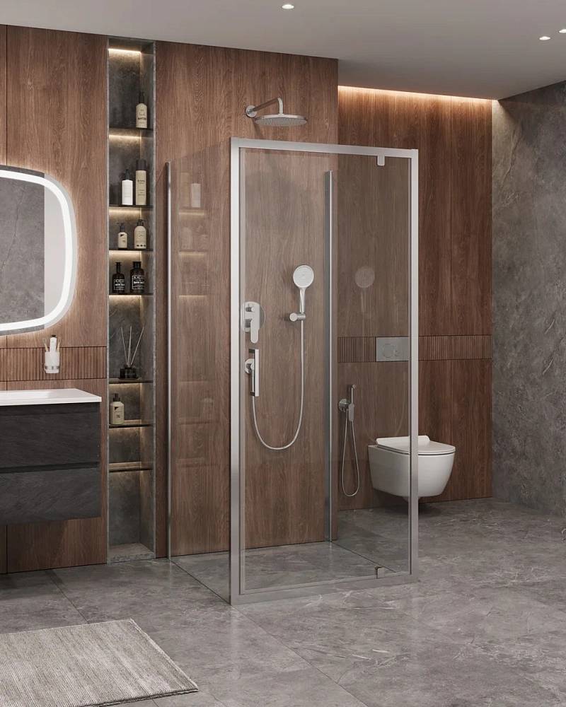 Душевой уголок CEZARES MOLVENO-BA2-90/90-C-Cr-IV 90x90см стекло прозрачное, профиль хром — Изображение 1