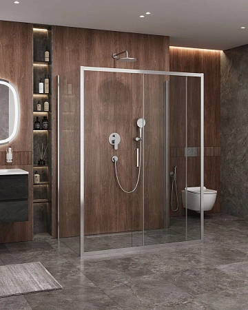 Душевой уголок CEZARES MOLVENO-AH-12-150/90-C-Cr-IV 150x90см стекло прозрачное, профиль хром Душевой уголок CEZARES MOLVENO-AH-12-150/90-C-Cr-IV 150x90см стекло прозрачное, профиль хром