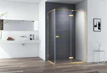 Душевой уголок CEZARES BELLAGIO-AH-1-120/100-C-BORO 120x100см стекло прозрачное, профиль брашированное золото