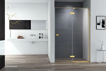 Душевая дверь CEZARES BELLAGIO-B-12-120-C-BORO 120см стекло прозрачное, профиль брашированное золото