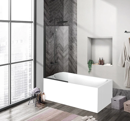 Шторка на ванну BelBagno UNO-V-1-90/150-C-NERO Шторка на ванну BelBagno UNO-V-1-90/150-C-NERO