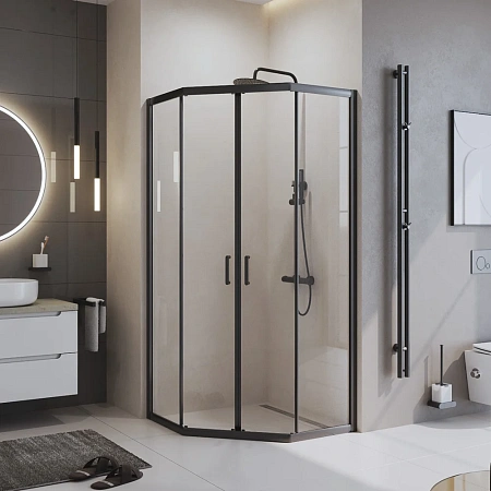 Душевой уголок BelBagno UNO-195-P-2-90-C-NERO 900x900 мм Душевой уголок BelBagno UNO-195-P-2-90-C-NERO 900x900 мм