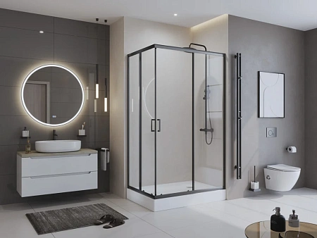 Душевой уголок BelBagno UNO-195-AH-2-100/80-C-NERO 1000x800 мм Душевой уголок BelBagno UNO-195-AH-2-100/80-C-NERO 1000x800 мм