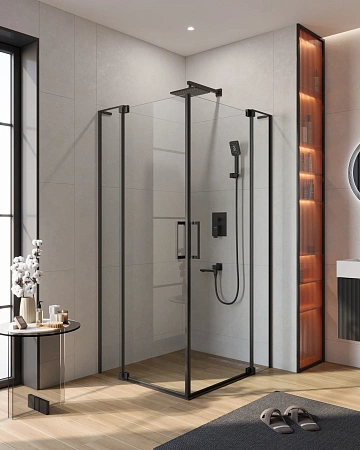 Душевой уголок CEZARES SLIDER-AH-2-80/90-90/100-C-NERO 80-90x90-100см стекло прозрачное, профиль черный Душевой уголок CEZARES SLIDER-AH-2-80/90-90/100-C-NERO 80-90x90-100см стекло прозрачное, профиль черный