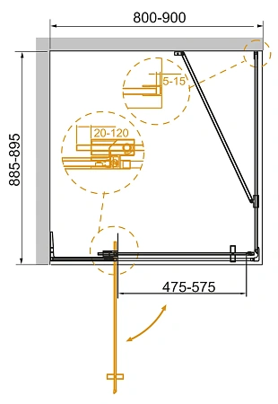 Душевой уголок CEZARES SLIDER-AH-1-90-80/90-GRIGIO-NERO 80-90x90см стекло тонированное (графит), профиль черный Душевой уголок CEZARES SLIDER-AH-1-90-80/90-GRIGIO-NERO 80-90x90см стекло тонированное (графит), профиль черный