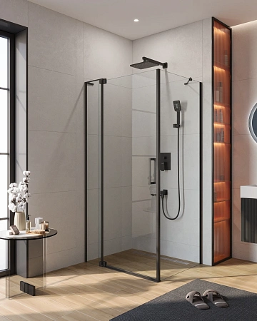 Душевой уголок CEZARES SLIDER-AH-1-80-100/110-C-NERO 100-110x80см стекло прозрачное, профиль черный Душевой уголок CEZARES SLIDER-AH-1-80-100/110-C-NERO 100-110x80см стекло прозрачное, профиль черный