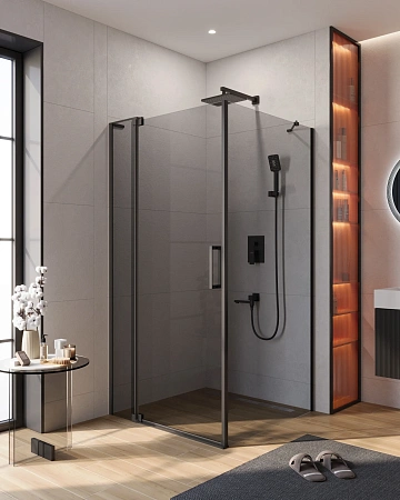 Душевой уголок CEZARES SLIDER-AH-1-100-90/100-GRIGIO-NERO 90-100x100см стекло тонированное (графит), профиль черный Душевой уголок CEZARES SLIDER-AH-1-100-90/100-GRIGIO-NERO 90-100x100см стекло тонированное (графит), профиль черный