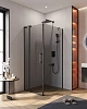 Душевой уголок CEZARES SLIDER-AH-1-100-80/90-GRIGIO-NERO 80-90x100см стекло тонированное (графит), профиль черный