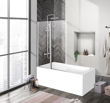 Шторка на ванну BelBagno UNO-V-2-90/150-C-Cr