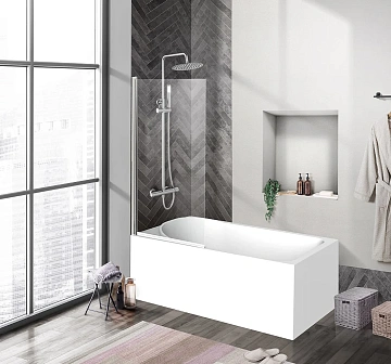 Шторка на ванну BelBagno UNO-V-1-90/150-C-Cr