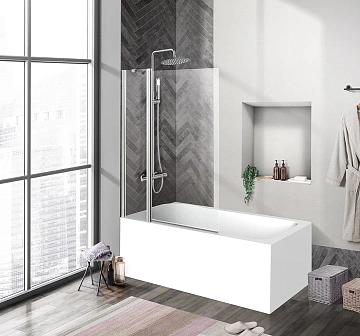 Шторка на ванну BelBagno UNO-V-11-100/150-C-Cr