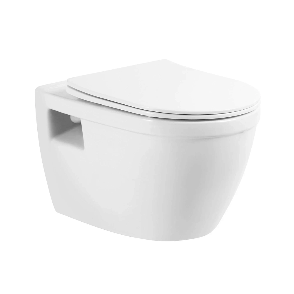 Унитаз подвесной BelBagno LOTO BB070CHR/SC безободковый c сиденьем — Изображение 1