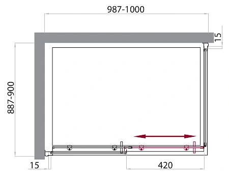 Душевой уголок BelBagno UNO-AH-1-100/90-C-Cr 1000x900 мм Душевой уголок BelBagno UNO-AH-1-100/90-C-Cr 1000x900 мм