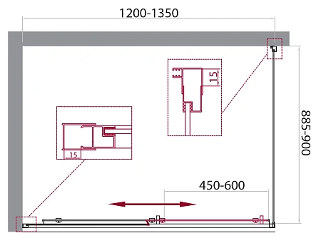 Душевой уголок BelBagno UNIQUE-AH-1-120/135-90-C-Cr Душевой уголок BelBagno UNIQUE-AH-1-120/135-90-C-Cr