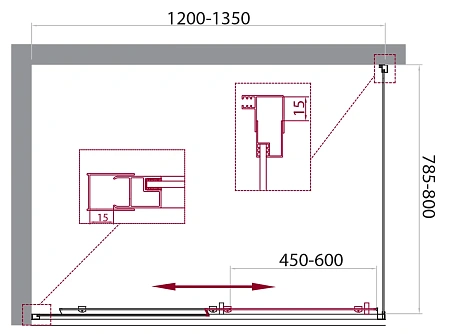 Душевой уголок BelBagno UNIQUE-AH-1-120/135-80-C-Cr Душевой уголок BelBagno UNIQUE-AH-1-120/135-80-C-Cr