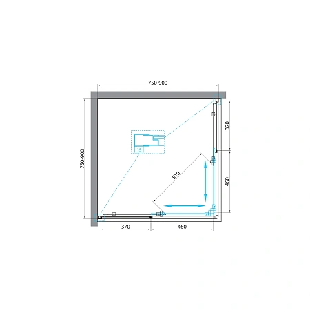 Душевой уголок BelBagno UNIQUE-A-2-75/90-C-Cr 900x900 мм Душевой уголок BelBagno UNIQUE-A-2-75/90-C-Cr 900x900 мм