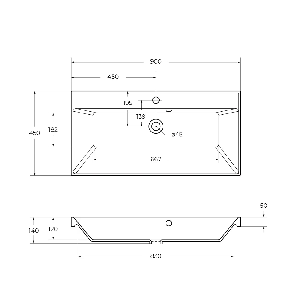 Раковина BelBagno BB900/450-LV-MR-AST 900x450 — Изображение 3