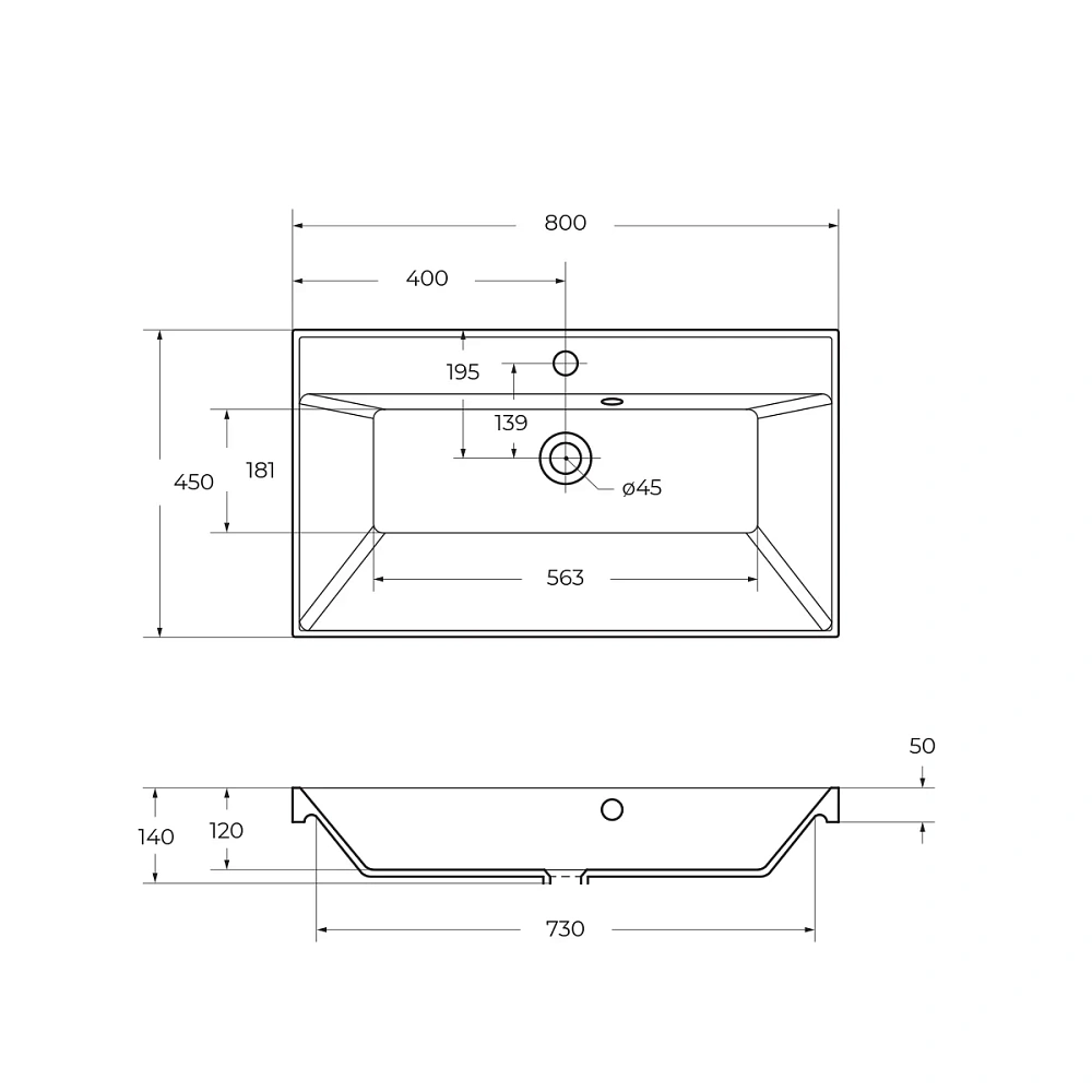Раковина BelBagno BB800/450-LV-MR-AST 800x450 — Изображение 3