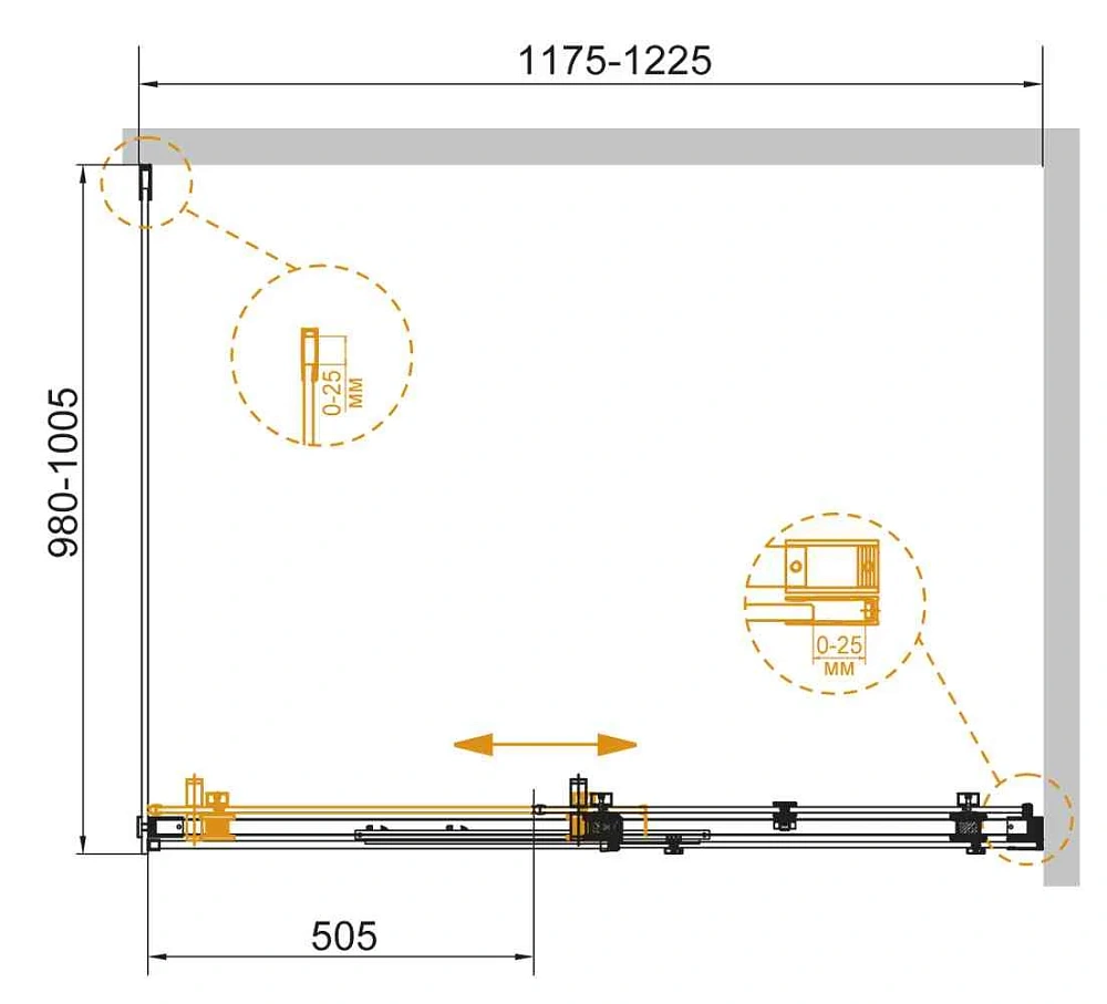Душевой уголок CEZARES STYLUS-SOFT-AH-1-120/100-C-Cr 120x100см стекло прозрачное, профиль хром — Изображение 2