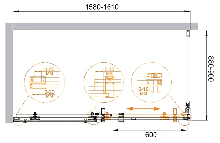 Душевой уголок CEZARES STYLUS-O-M-AH-1-160/90-C-Cr 160x90см стекло прозрачное, профиль хром Душевой уголок CEZARES STYLUS-O-M-AH-1-160/90-C-Cr 160x90см стекло прозрачное, профиль хром