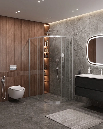 Душевой уголок CEZARES MOLVENO-RH-2-120/90-C-Cr-IV 120x90см стекло прозрачное, профиль хром Душевой уголок CEZARES MOLVENO-RH-2-120/90-C-Cr-IV 120x90см стекло прозрачное, профиль хром