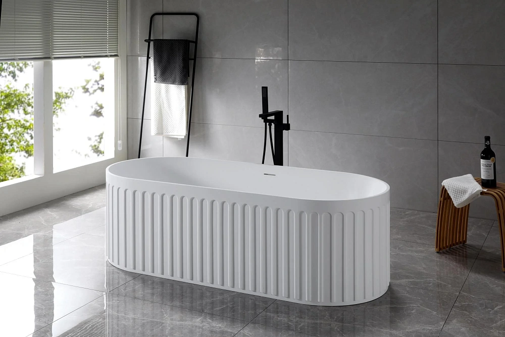 Ванна из искусственного камня BelBagno Solid Surface BB-BOHEME-170-75-55-SSB — Изображение 5