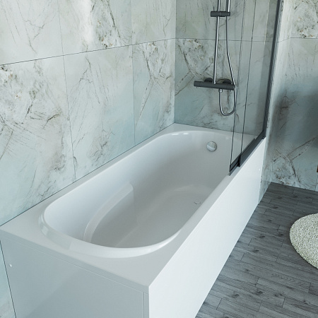 Акриловая ванна Vincea VBT-2A170-FR с каркасом 1700x750x480, пристенная, белая