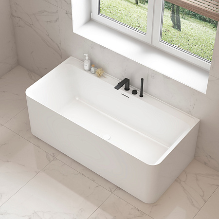 Акриловая ванна Vincea VBT-702-1700 1700x800x585, белая, щелевой перелив, слив белый