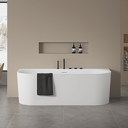 Акриловая ванна Vincea VBT-703-1800 1800x800x585, белая, щелевой перелив, слив белый