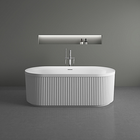 Акриловая ванна Vincea VBT-709-1700 1700x800x585, белая, щелевой перелив, слив белый