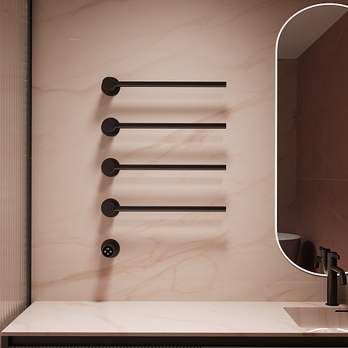 Полотенцесушитель электрический Vincea VTD-2H1MB черный, таймер Полотенцесушитель электрический Vincea VTD-2H1MB черный, таймер