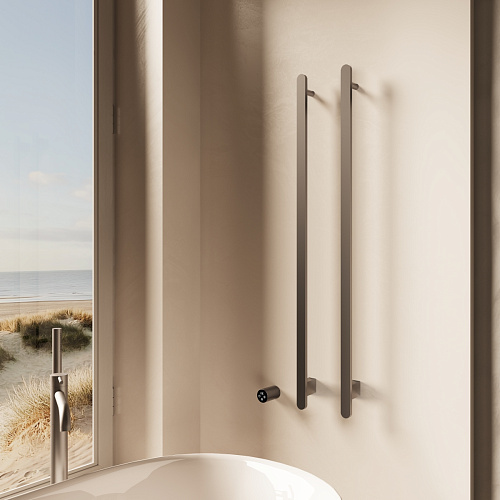 Полотенцесушитель электрический Vincea VTD-2VT1GM вороненая сталь, таймер Полотенцесушитель электрический Vincea VTD-2VT1GM вороненая сталь, таймер