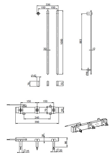 Полотенцесушитель электрический Vincea VTD-2VT1GM вороненая сталь, таймер Полотенцесушитель электрический Vincea VTD-2VT1GM вороненая сталь, таймер