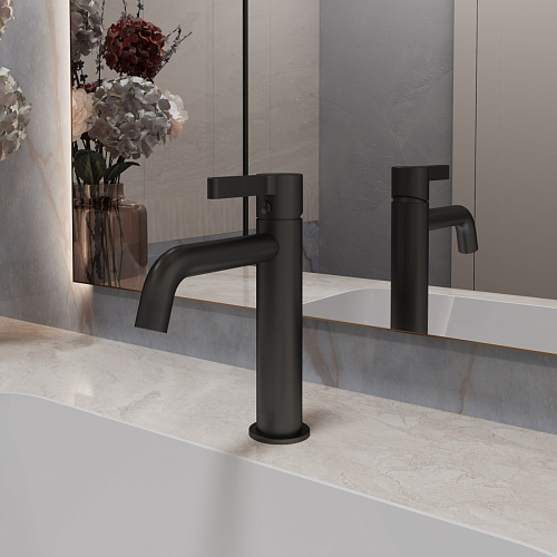 Смеситель для раковины Vincea Villa VBF-1VL1MB однорычажный, черный Смеситель для раковины Vincea Villa VBF-1VL1MB однорычажный, черный