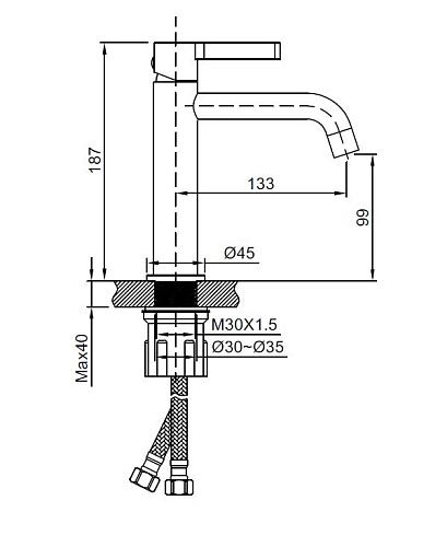 Смеситель для раковины Vincea Villa VBF-1VL1MB однорычажный, черный Смеситель для раковины Vincea Villa VBF-1VL1MB однорычажный, черный