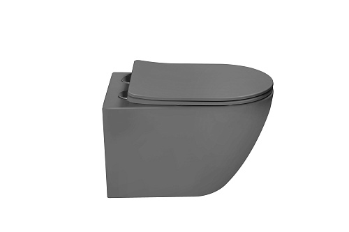 Унитаз подвесной Vincea Globo VT1-14TMA Tornado, антрацит матовый, ультратонкое soft-close сиденье Унитаз подвесной Vincea Globo VT1-14TMA Tornado, антрацит матовый, ультратонкое soft-close сиденье