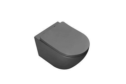 Унитаз подвесной Vincea Globo VT1-14TMA Tornado, антрацит матовый, ультратонкое soft-close сиденье Унитаз подвесной Vincea Globo VT1-14TMA Tornado, антрацит матовый, ультратонкое soft-close сиденье