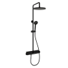 Душевая система SANCOS Teo SC11002MB c термостатом, встроенным изливом, с регулировкой по высоте, черный матовый