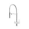 Смеситель для кухни SANCOS Imola SC4010CHwh с возможностью подключения фильтра, хром с белым изливом